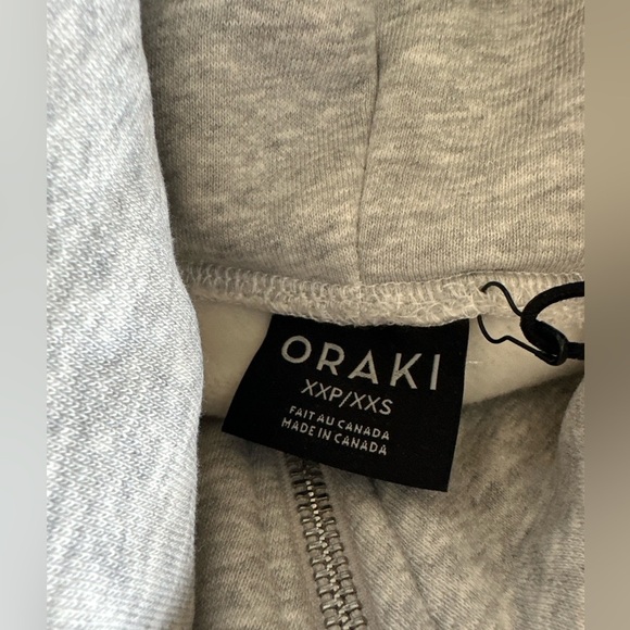 ORAKI NWTs Long Cloud Half-Zip Hoodie - Light Heather Grey Sz XXS - Picture 4 of 4